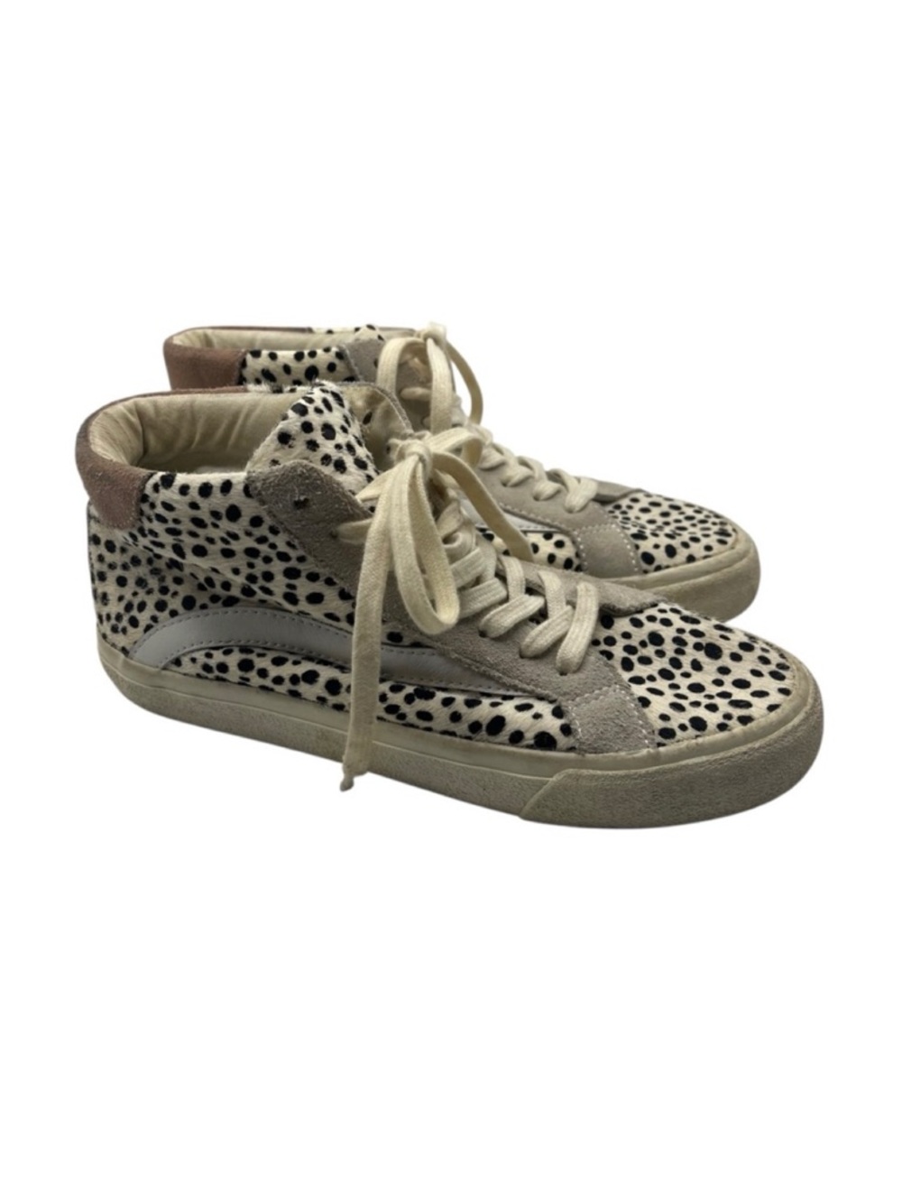 Madewell Sidewalk High Top Sneaker Spotted Calf Hair Sz 7.5 Style #AH741